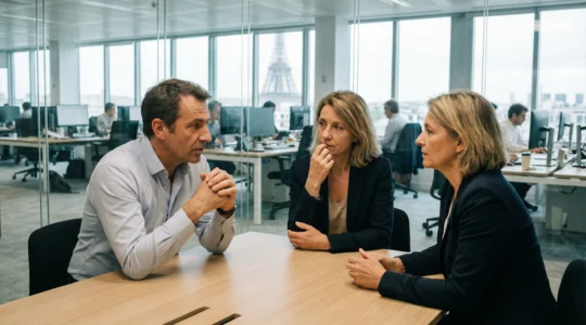 Élus CSE en réunion analysant un projet de licenciement économique